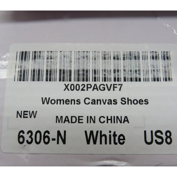 White Canvas Lace-Up Shoes Womens Size 8 Casual Sneakers Lightweight New - Picture 2 of 8